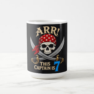 Arr! This Captain is 7 - Pirate 7th Birthday Boy Coffee Mug