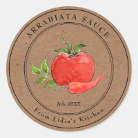Arrabiata Pasta sauce Kraft paper Jar label