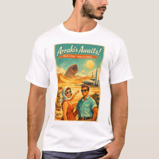 Arrakis Awaits – Retro 1950s Sci-Fi Travel Poster T-Shirt