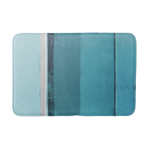 'Arrange' Teal and Grey Abstract Art Bath Mat