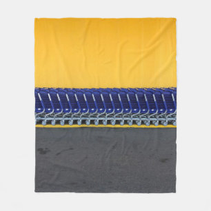 Arranged blue grocery carts fleece blanket