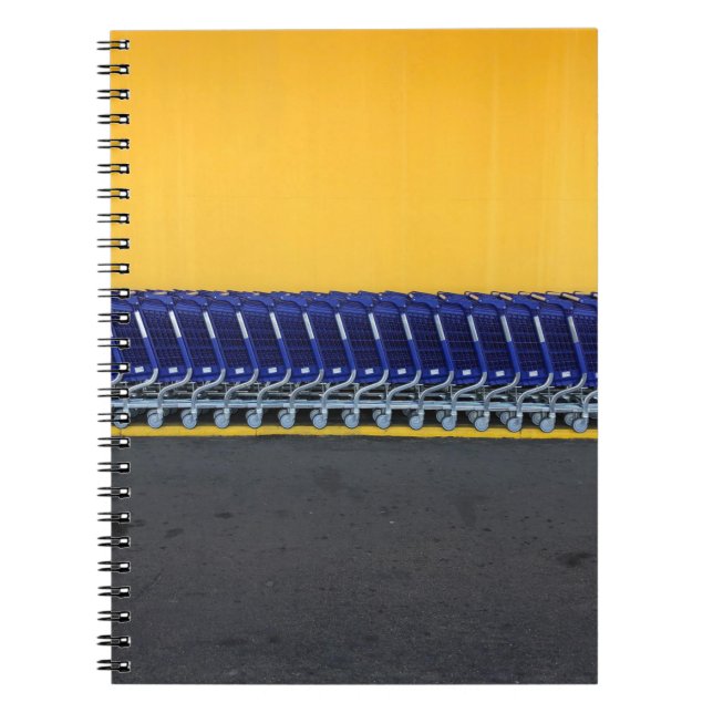 Arranged blue grocery carts notebook (Front)