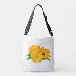 Arranged Calendula Flowers Crossbody Bag