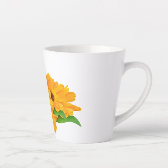 Arranged Calendula Flowers Latte Mug (Right)