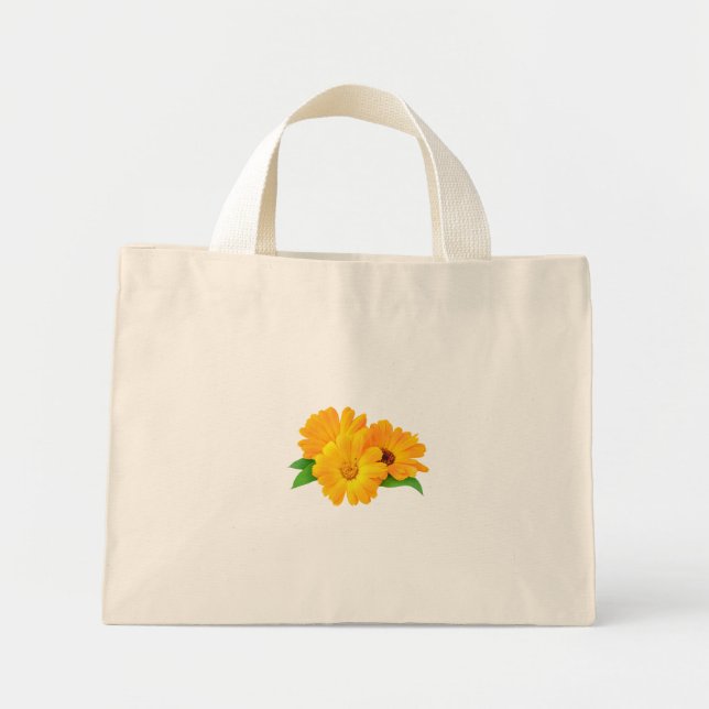 Arranged Calendula Flowers Mini Tote Bag (Front)