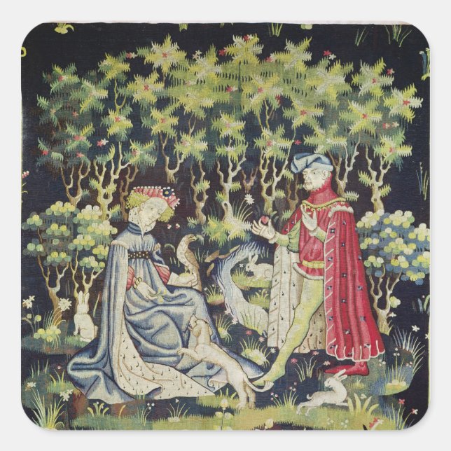 Arras Tapestry, Offering of the Heart Square Sticker (Front)