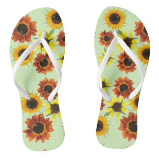Array Colourful Sunflowers Flowers FlipFlops