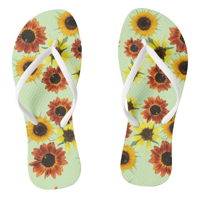 Array Colourful Sunflowers Flowers FlipFlops (Footbed)