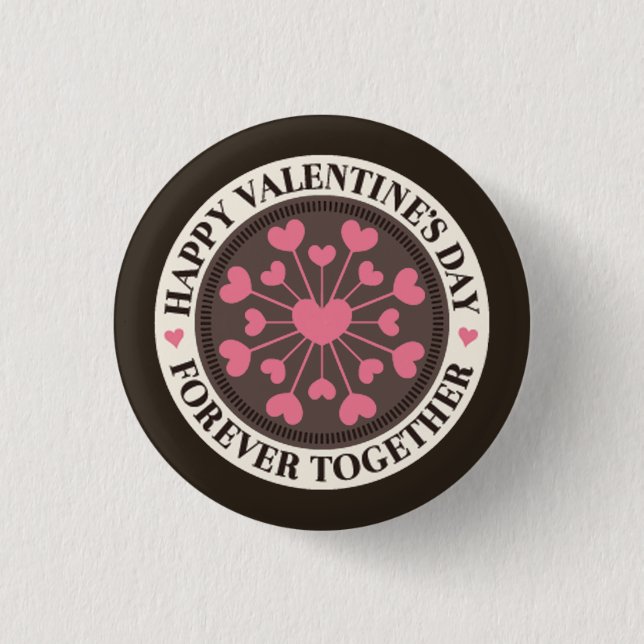 Array of Hearts Forever Together Valentine 3 Cm Round Badge (Front)