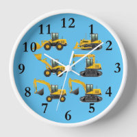 Array of Heavy Construction Equipment round clock