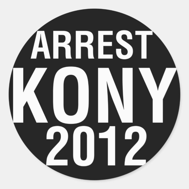 Arrest KONY 2012 round sticker (Front)