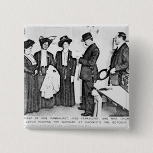 Arrest of Mrs Pankhurst 15 Cm Square Badge