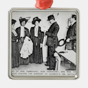 Arrest of Mrs Pankhurst Metal Tree Decoration