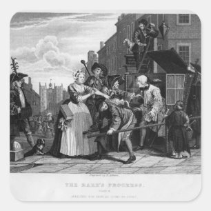 Arrested for Debt, plate V Square Sticker