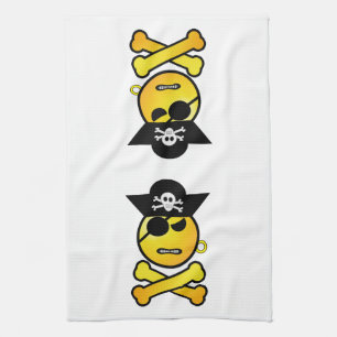 ARRGH - GRR  Emoticon Pirate Tea Towel