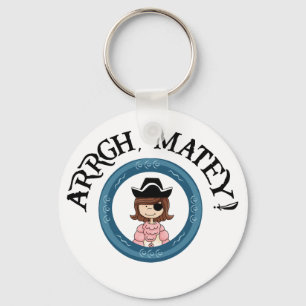 Arrgh Matey Pirate Girl Key Chain