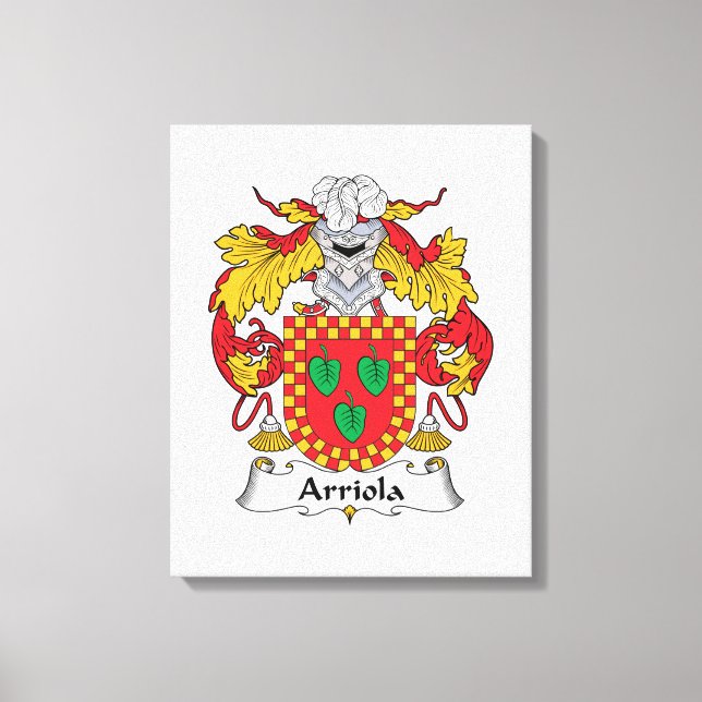 Arriola Family Crest Canvas Print (Front)