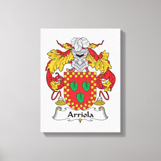 Arriola Family Crest Canvas Print (Front)
