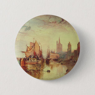 Arrival of a Packet Boat by Joseph Turner 6 Cm Round Badge