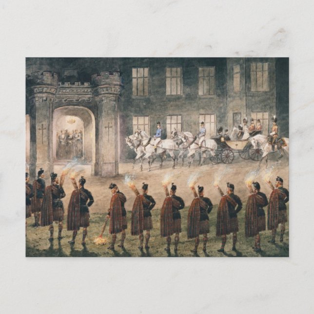 Arrival of Nicholas II at Balmoral Castle Postcard (Front)