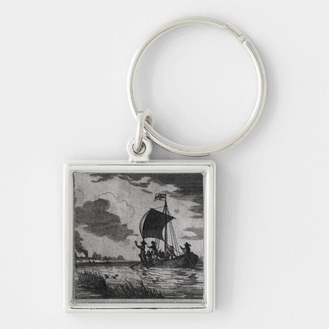 Arrival of the English at Roanoke Key Ring (Front)