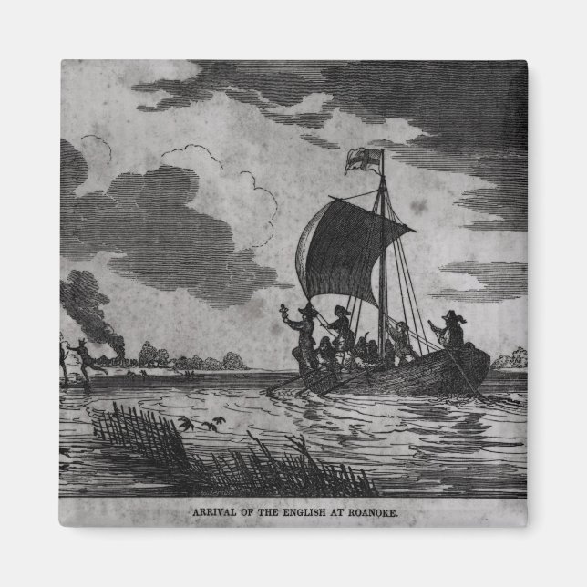 Arrival of the English at Roanoke Magnet (Front)