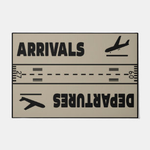 Arrivals & Departures Doormat, Funny Aeroplane Doormat