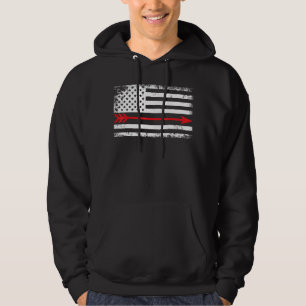 Arrow American Flag Archery Lover Bow Hunting Hoodie