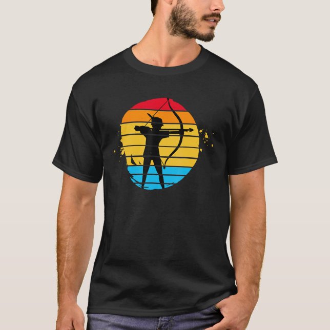 Arrow and Bow  Archery Grunge Style T-Shirt (Front)