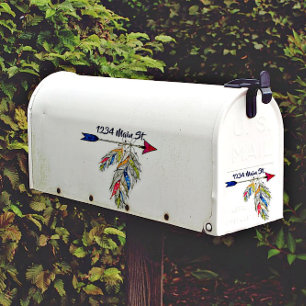 Arrow and feathers mailbox sticker