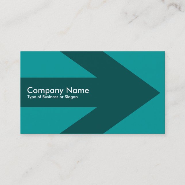 Arrow - Aqua Blue Green 009999 Business Card (Front)