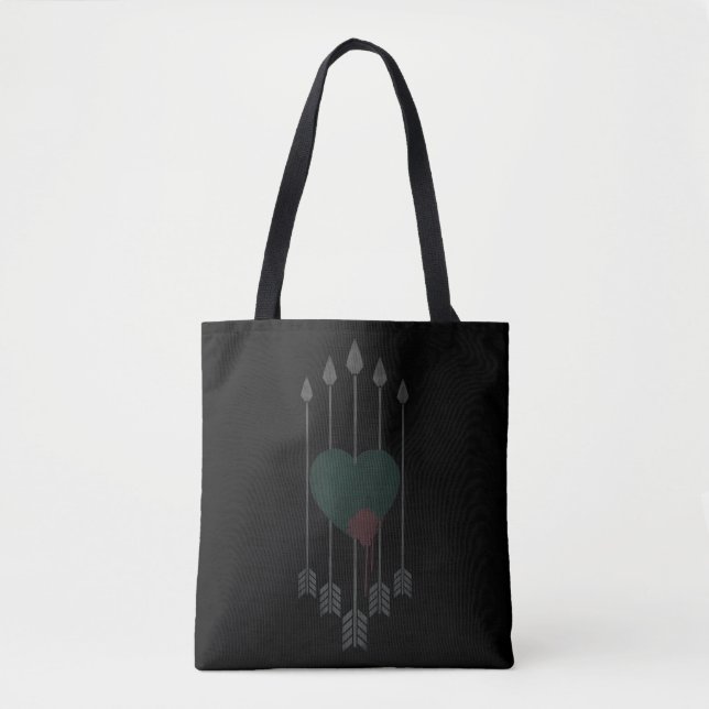 Arrow | Arrows Shot Through Heart Tote Bag (Front)