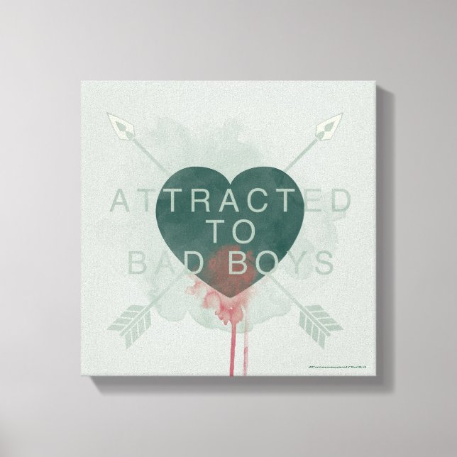 Arrow | "Attracted To Bad Boys" Pierced Heart Canvas Print (Front)