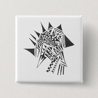 Arrow Black White Abstract Tribal Tattoo Art 15 Cm Square Badge