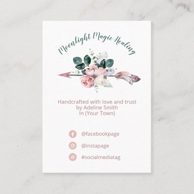 Arrow Boho Spell Jar Candle Kit Business Card (Front)