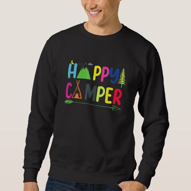 Arrow Camper Happy Summer Camp Camping Sweatshirt (Front)