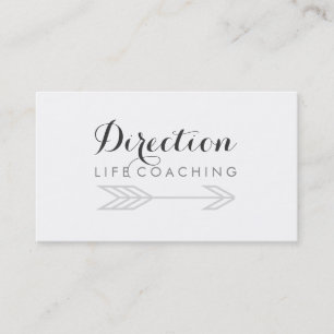 Arrow Cursive Text Creative Life Coaching Business Card