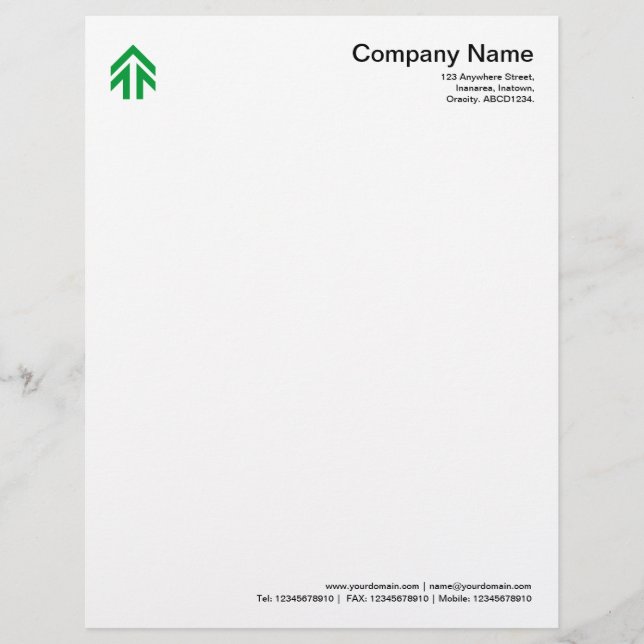 Arrow - Grass Green Customised Letterhead (Front)