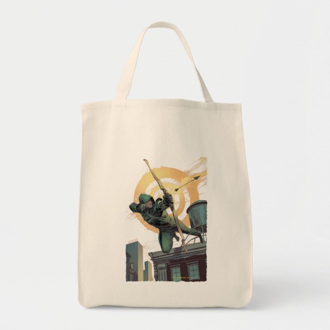 Arrow | Green Arrow Fires From Rooftop Tote Bag (Front)
