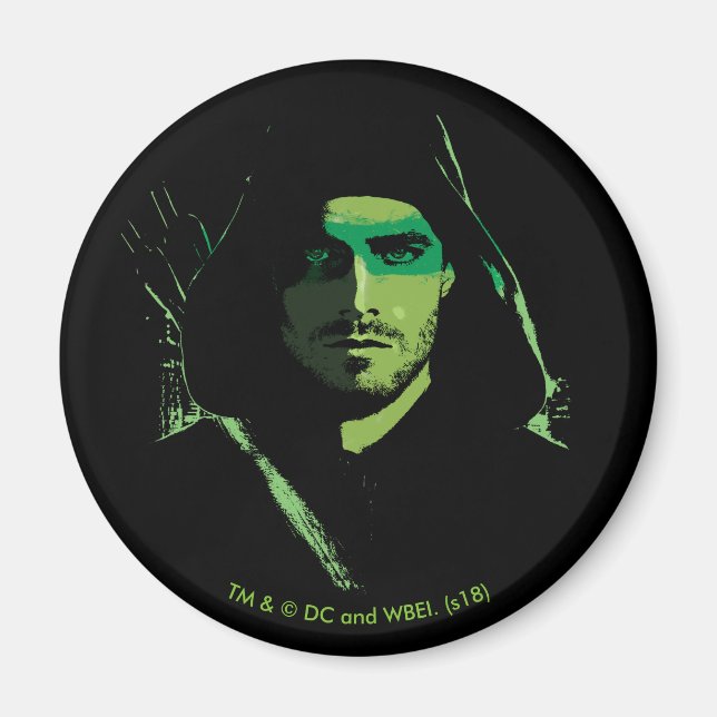 Arrow | Green Arrow Green Stylised Cutout Magnet (Front)