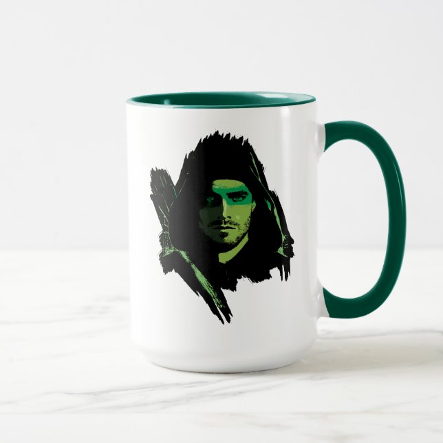 Arrow | Green Arrow Green Stylised Cutout Mug (Right)