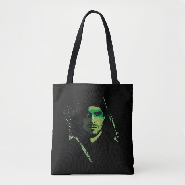 Arrow | Green Arrow Green Stylised Cutout Tote Bag (Front)