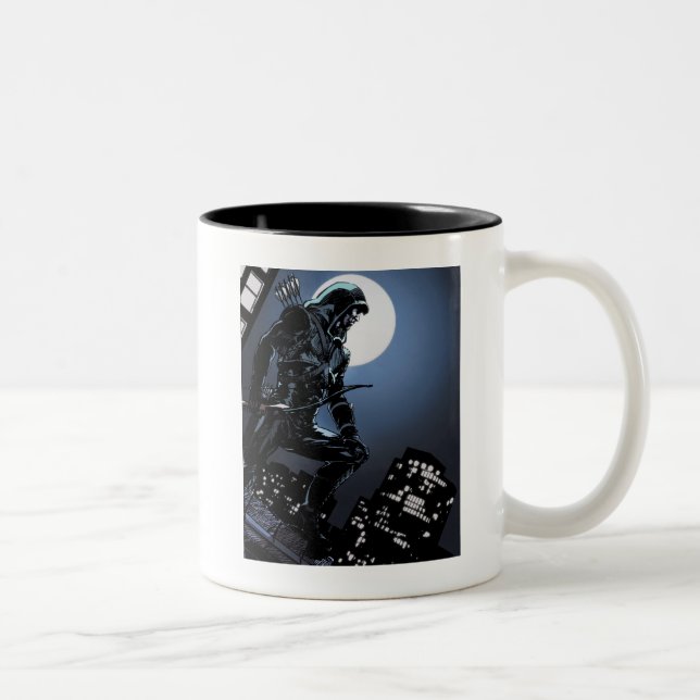 Arrow | Green Arrow In Moonlight Two-Tone Coffee Mug (Right)