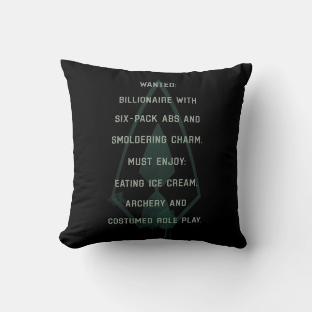Arrow | Green Arrow Parody Wanted Post Cushion (Front)