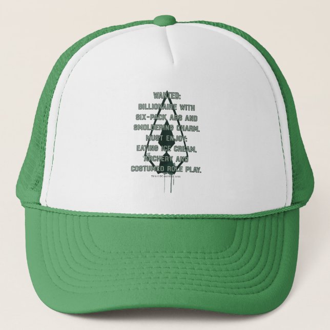 Arrow | Green Arrow Parody Wanted Post Trucker Hat (Front)