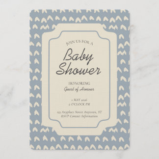 Arrow Head Geometric Gender Neutral Blue Beige Invitation