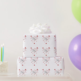 Arrow heart wrapping paper