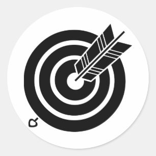Arrow hit a round target classic round sticker
