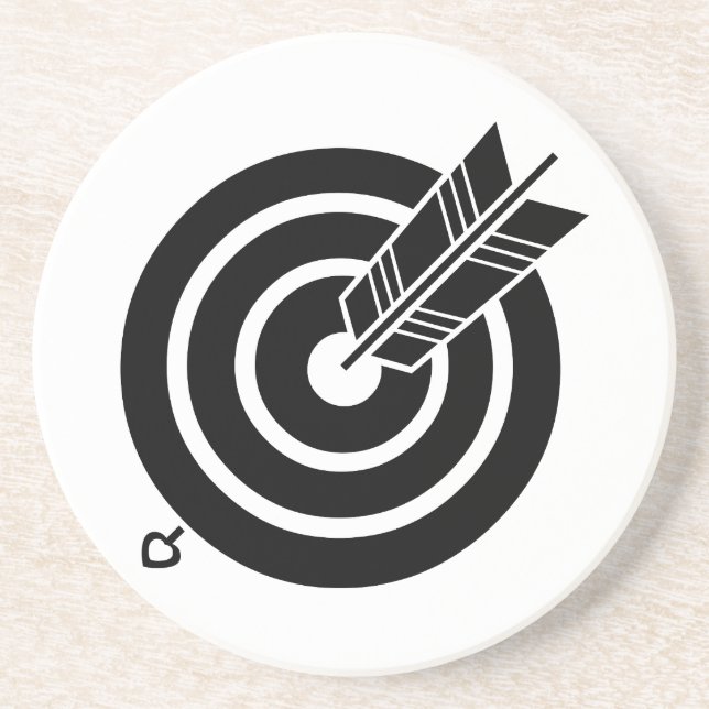 Arrow hit a round target coaster (Front)