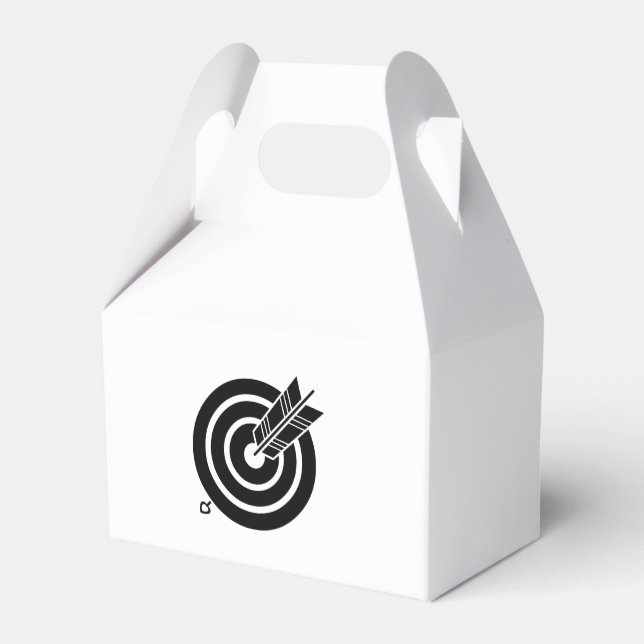 Arrow hit a round target favour box (Back Side)